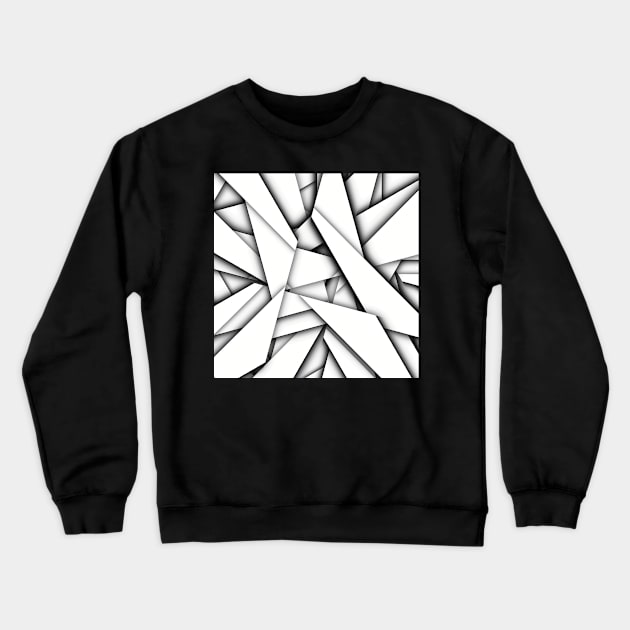 Paper Airplane Scraps, Black and White Digital Illustration Crewneck Sweatshirt by cherdoodles